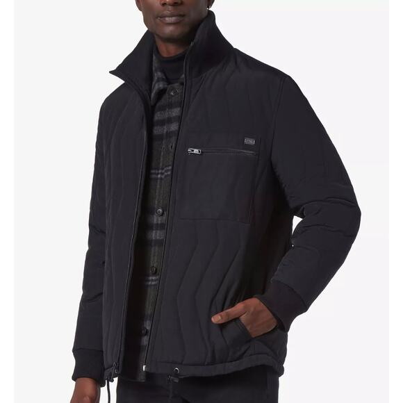 NWT $275 Andrew Marc Floyd Quilted Bomber Jacket, Black, Men’s XL - Picture 2 of 13
